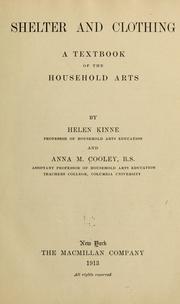 Cover of: Shelter and clothing: a textbook of the household arts