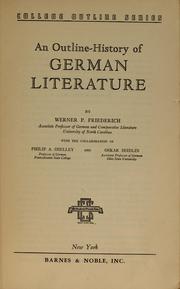 Cover of: History of German literature.