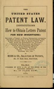 Cover of: The United States patent law