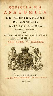Cover of: Opuscula sua anatomica by Albrecht von Haller
