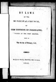 By laws of the Municipal Council of the district of Johnstown by Johnstown (Ont. : District). Municipal Council