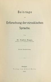 Cover of: Beiträge zur Erforschung der etruskischen Sprache: Erste Sammlung