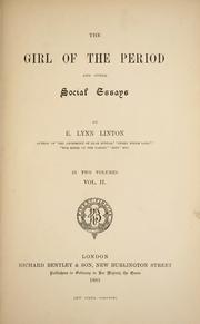 Cover of: The girl of the period: and other social essays: Volume II