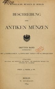 Cover of: Beschreibung der antiken Münzen.