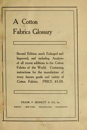 Cover of: A cotton fabrics glossary.