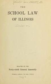 Cover of: The school law of Illinois