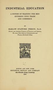 Cover of: Industrial education by Harlow S. Person