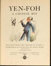 Cover of: Yen-foh, a Chinese boy by Ethel J. Eldridge