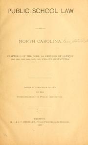 Cover of: Public school law of North Carolina: Chapter 15 of the code