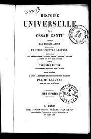 Cover of: Histoire universelle by Cesare Cantù