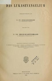Cover of: Das Lukasevangelium by Hugo Gressmann