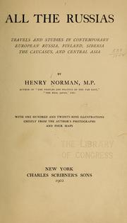 Cover of: All the Russias by Norman, Henry