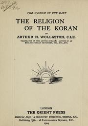 Cover of: The religion of the Koran by Arthur N. Wollaston