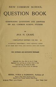 Cover of: The new common school question book
