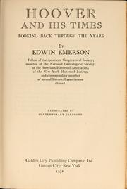 Cover of: Hoover and his times by Edwin Emerson