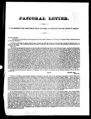 Cover of: Pastoral letter: to the members of the Presbyterian Church of Canada in Connection with the Church of Scotland