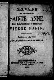 Cover of: Neuvaine en l'honneur de Sainte Anne, mère de la très sainte et Immaculée Vierge Marie by 