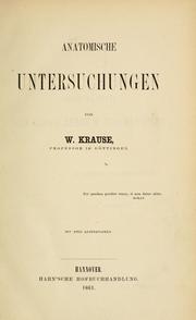 Cover of: Anatomische Untersuchungen
