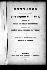 Cover of Neuvaine à l'honneur du vénérable Jean Baptiste de la Salle, instituteur des Frères des écoles chrétiennes by 