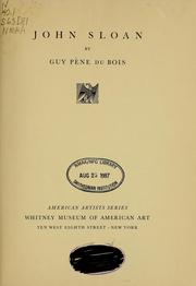 Cover of: John Sloan by Guy Pène Du Bois, Guy Pène Du Bois