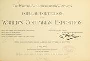 Cover of: The Winters art lithographing company's popular portfolios of the World's Columbian exposition