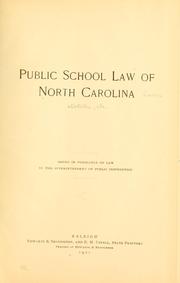 Cover of: Public school law of North Carolina by North Carolina
