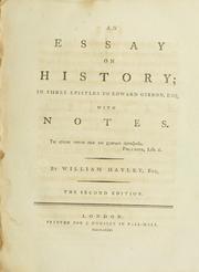 Cover of: An essay on history: in three epistles to Edward Gibbon, Esq., with notes