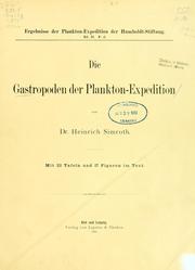 Cover of: Die Gastropoden der Plankton-Expedition