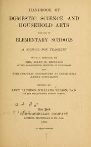 Cover of: Handbook of domestic science and household arts for use in elementary schools: a manual for teachers