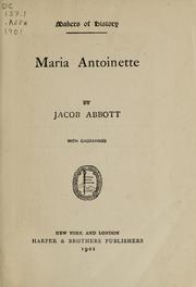 Cover of: Maria Antoinette by John S. C. Abbott
