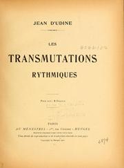 Cover of: Les transmutations rythmiques ...