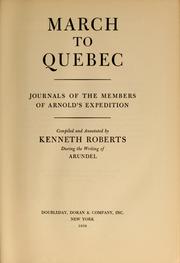 Cover of: March to Quebec: journals of the members of Arnold's expedition