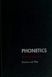 Cover of: Phonetics: an introduction to the principles of phonetic science from the point of view of English speech