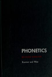 Cover of: Phonetics by Robert W. West