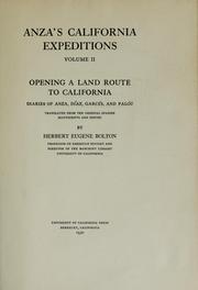 Cover of: Anza's California expeditions, Vol. 2 by Herbert Eugene Bolton