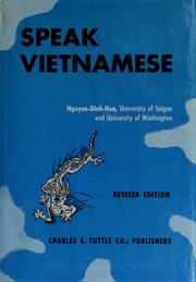 Cover of: Speak Vietnamese by Đình Hòa Nguyäên, Đình Hoà Nguyẽ̂n