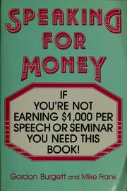 Cover of: Speaking for money