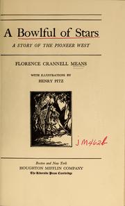 Cover of: A bowlful of stars by Florence Crannell Means