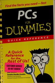 Cover of: PC's for Dummies Quick Reference by Dan Gookin, Sandra Hardin Gookin