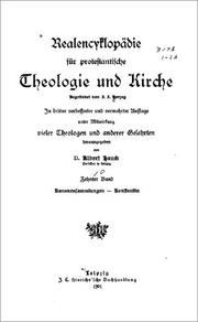 Cover of: Realencyklopädie für protestantische Theologie und Kirche by begr. von J. J. Herzog, unter Mitw. vieler Theologen und anderer Gelehrten hrsg. von D. Albert Hauck, ...