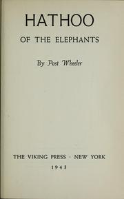 Cover of: Hathoo of the elephants by Wheeler, Post