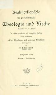 Cover of: Realencyklopädie für protestantische Theologie und Kirche by Johann Jakob Herzog, Albert Hauck, Gustav Leopold Plitt