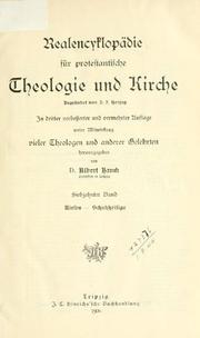 Cover of: Realencyklopädie für protestantische Theologie und Kirche by begr. von J. J. Herzog, unter Mitw. vieler Theologen und anderer Gelehrten hrsg. von D. Albert Hauck, ...