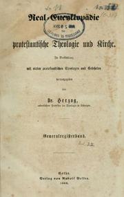 Cover of: Real-Encyklopädie für protestantische Theologie und Kirche by Johann Jakob Herzog
