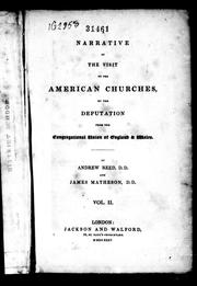 Cover of: A narrative of the visit to the American churches by the deputation from the Congregational Union of England and Wales