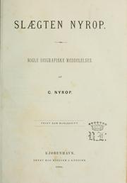 Cover of: Slægten Nyrop by Nyrop, Camillus