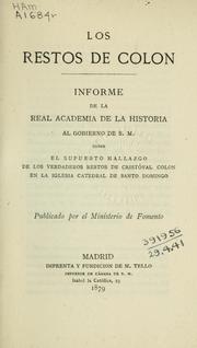 Cover of: Los restos de Colon by Real Academia de la Historia (Spain), Real Academia de la Historia (Spain)