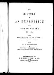 Cover of: The history of an expedition against Fort Du Quesne, in 1755 by Winthrop Sargent
