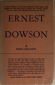Ernest Dowson by John Mark Longaker