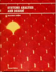 Cover of: Systems analysis and design by Marjorie Leeson, Marjorie Leeson